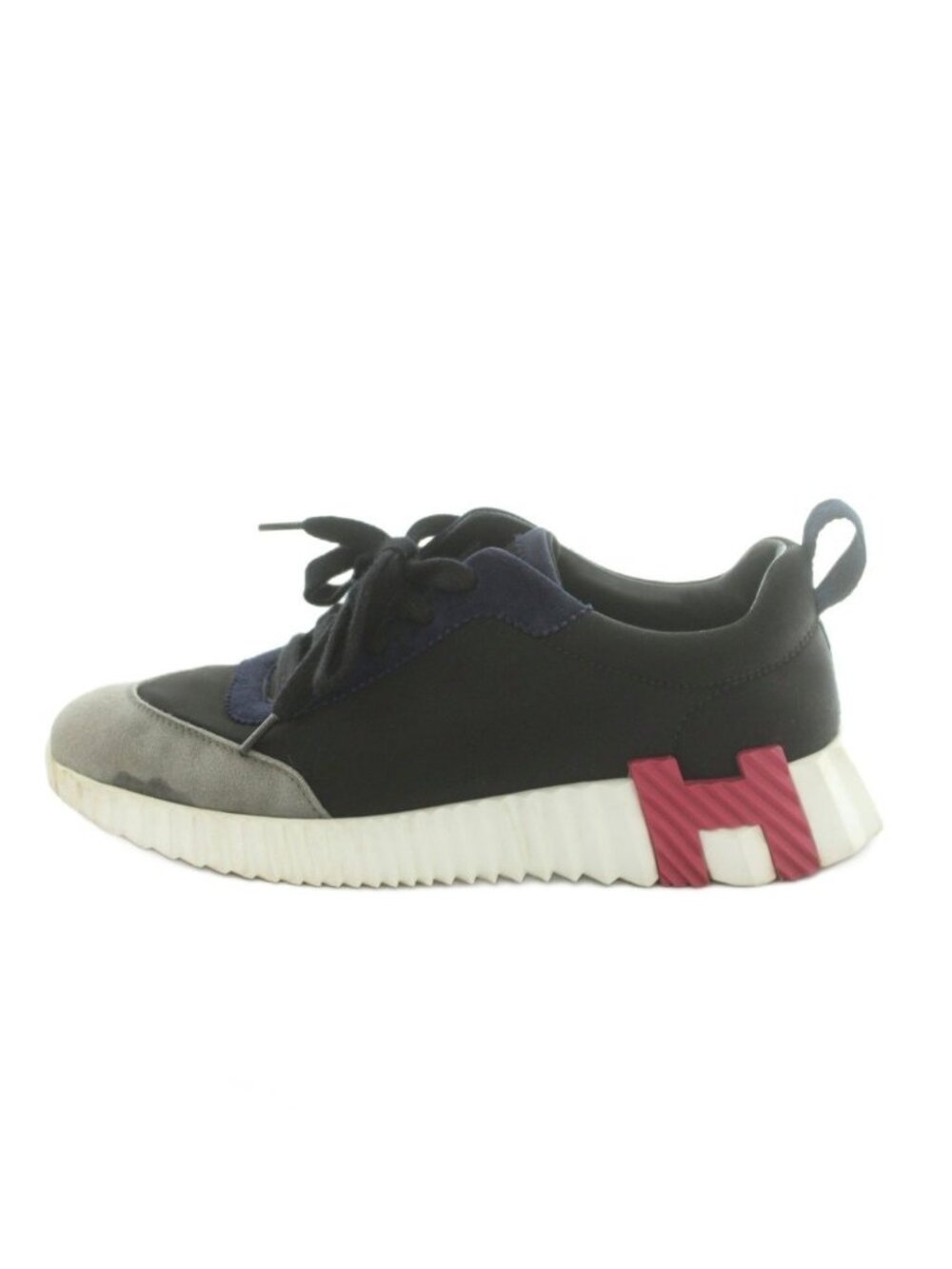 Hermes Bouncing Sneakers Low-Cut Shoes Black Navy Gray
